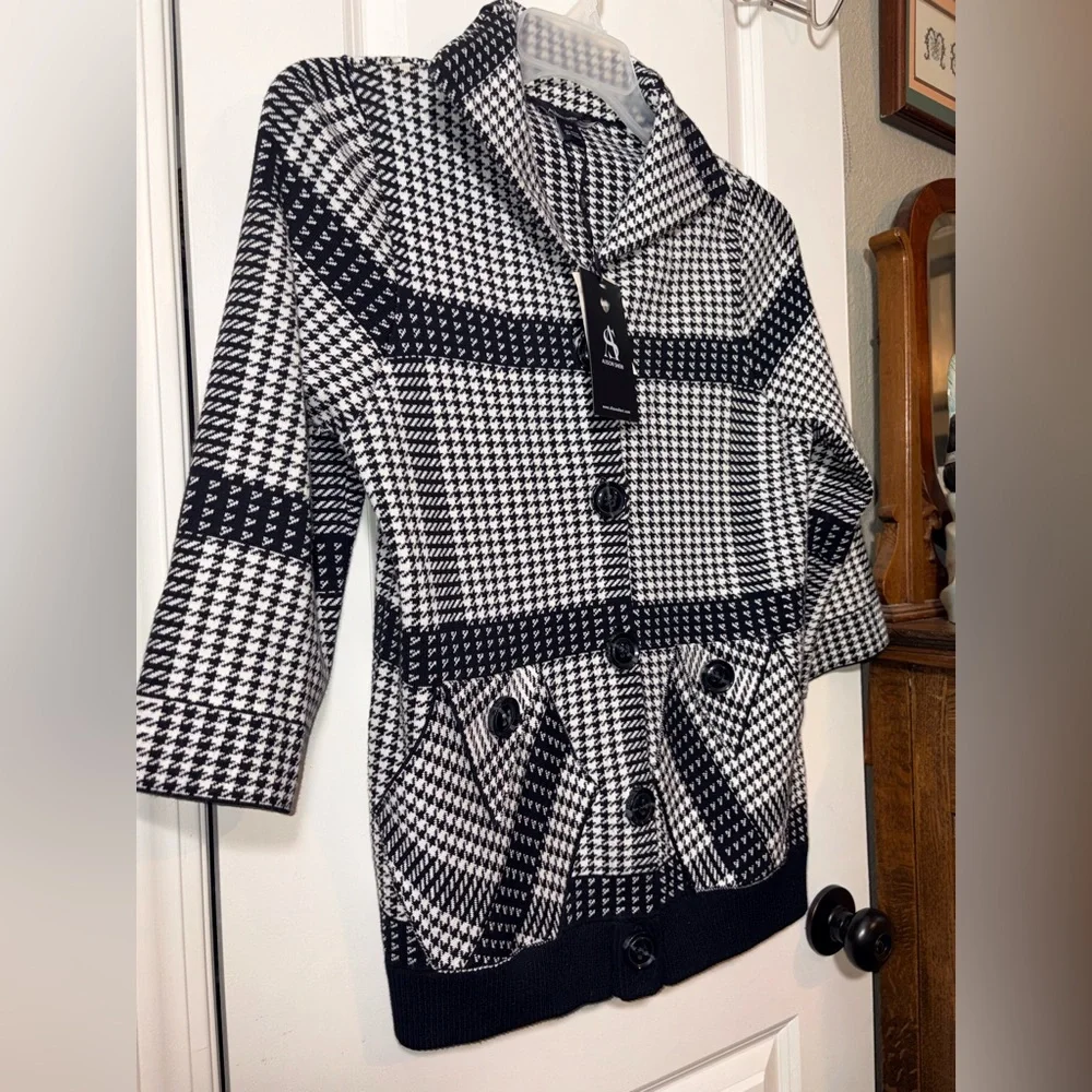 Alison Sheri Houndstooth Knit Jacket – NWT - Picture 2 of 10